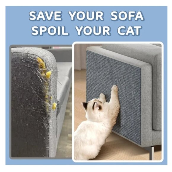 NWT Cat Scratching Mat furniture protector Roll of self adhesive Mat gray - Picture 2 of 9